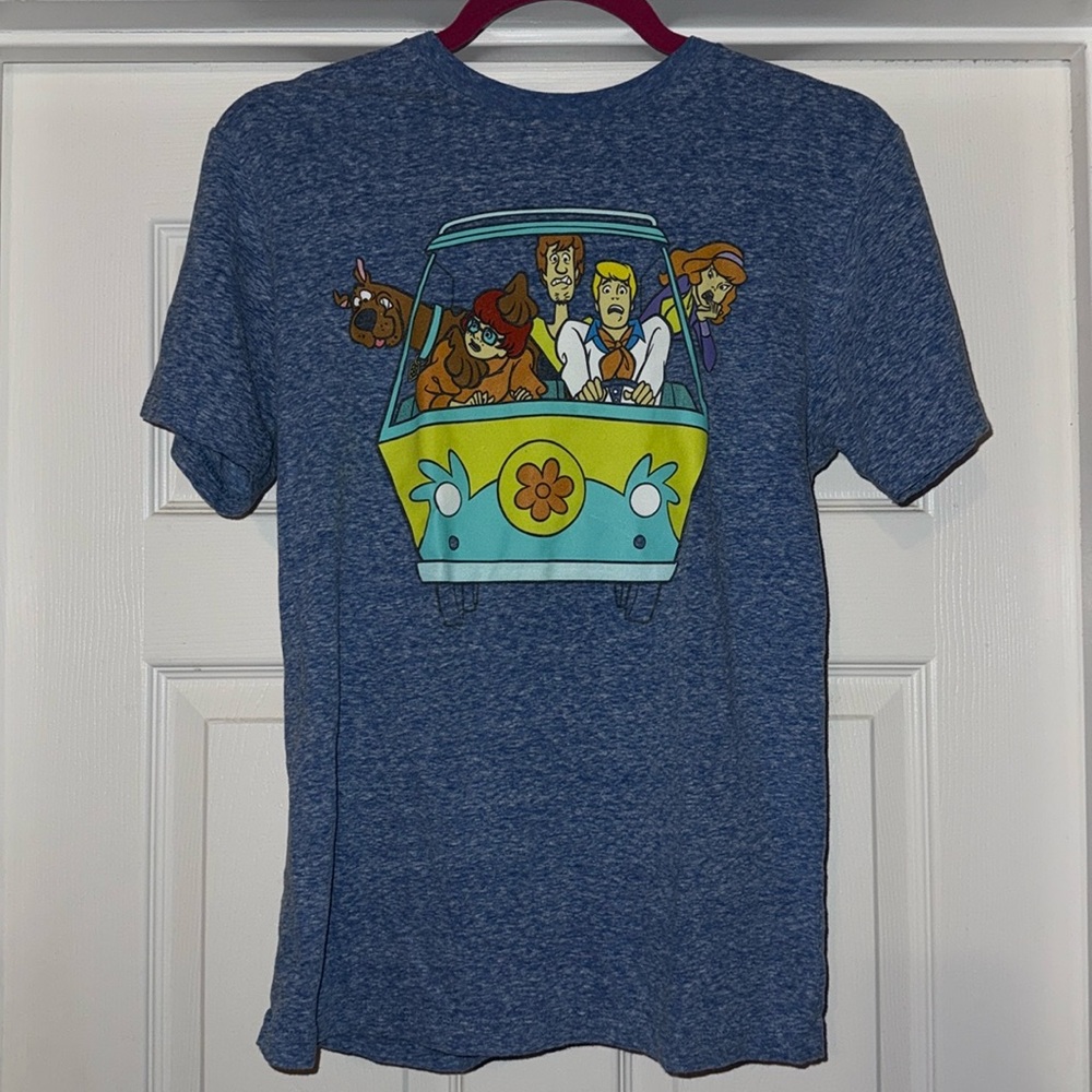 Scooby Doo Mystery Machine Shaggy Velma Fred Daphne Graphic T Shirt Small Blue